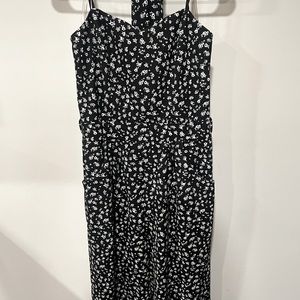 Emerald sundae romper. Long pants, black with white roses.